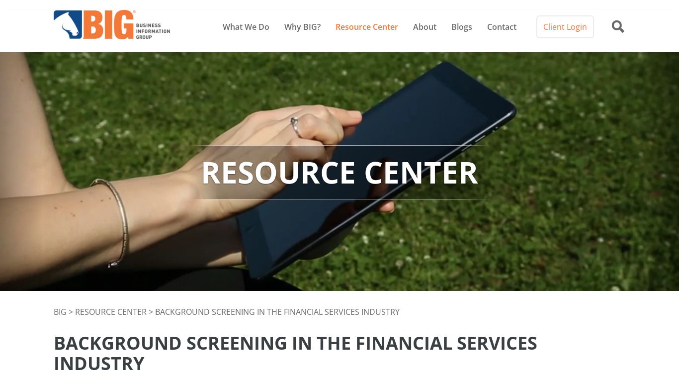 Background Screening in the Financial Services Industry